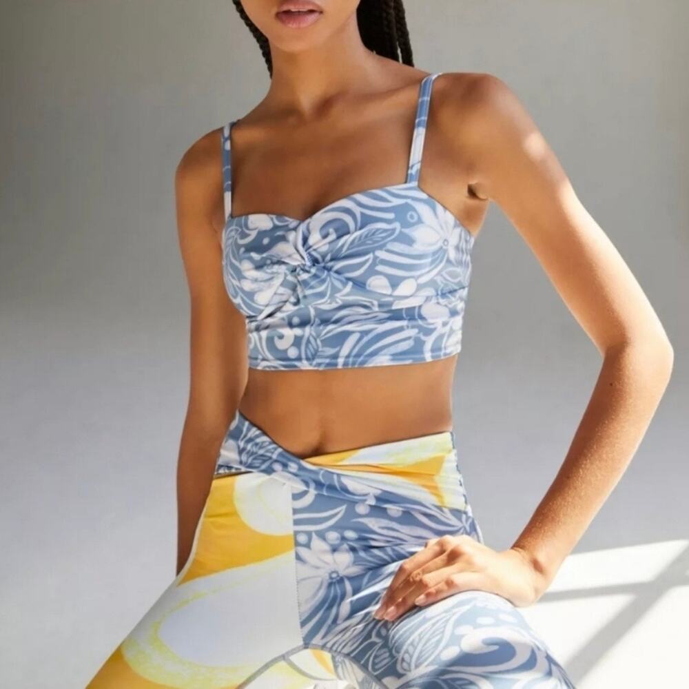 NEW Free People Movement Double Take Novelty Floral Print Crop Top Bra Small